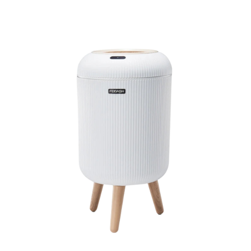Poubelle automatique - Blanc avec pied 10L