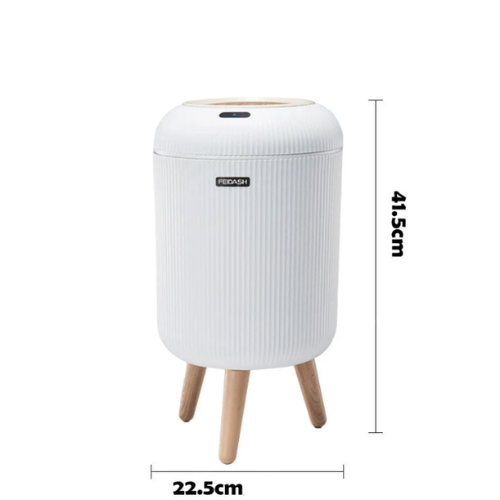 Poubelle automatique - Blanc avec pied 10L