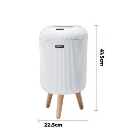 Poubelle automatique - Blanc avec pied 10L