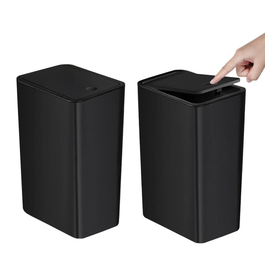 Poubelle de salle de bain - Escamotable Noir 10L x 2