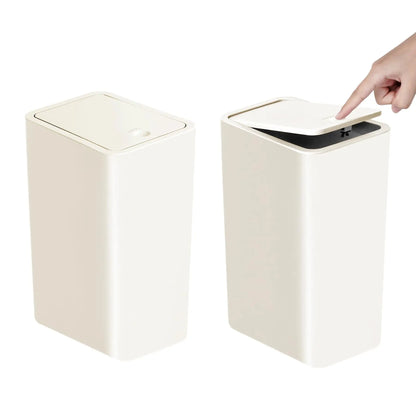 Poubelle de salle de bain - Escamotable Blanc 10L x 2