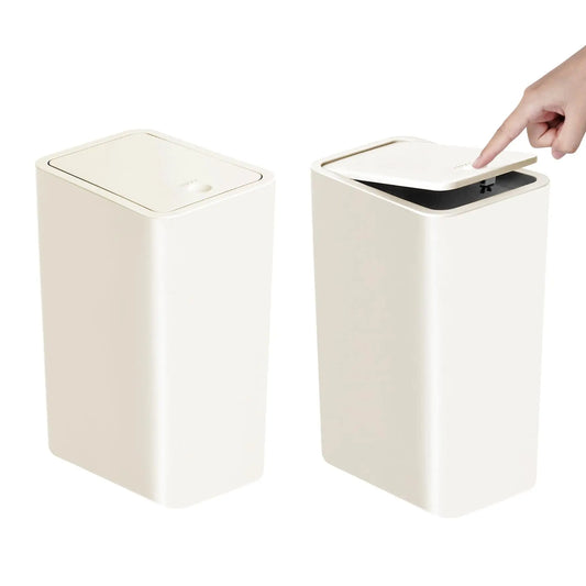 Poubelle de salle de bain - Escamotable Blanc 10L x 2