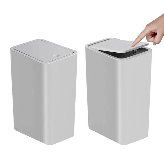 Poubelle de salle de bain - Escamotable Gris 10L x 2