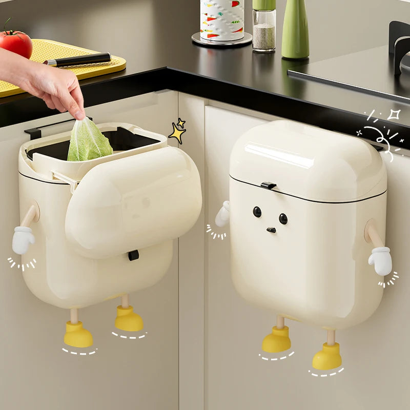 Poubelle de cuisine - Murale 12L Crème