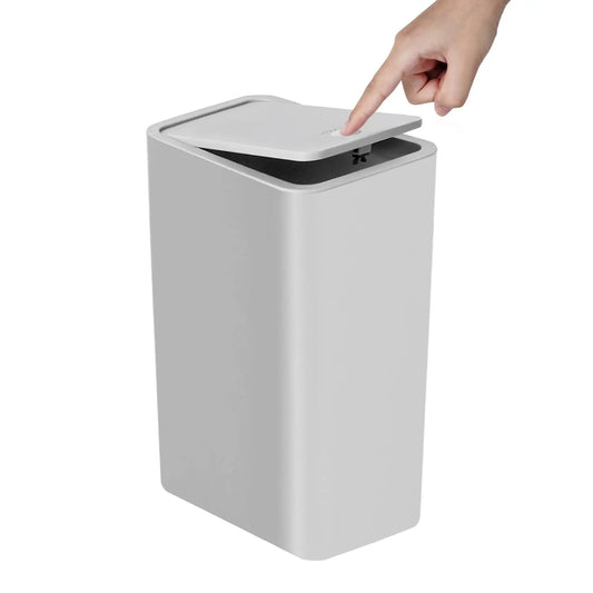 Poubelle de salle de bain - Escamotable Gris 10L