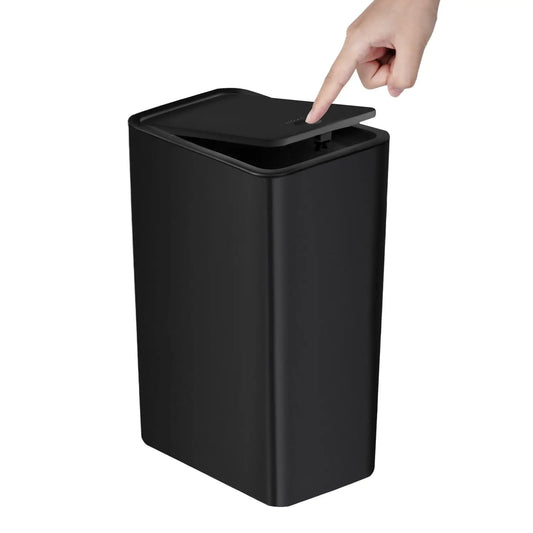 Poubelle de salle de bain - Escamotable Noir 10L
