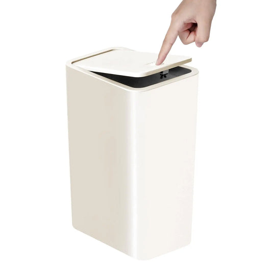 Poubelle de salle de bain - Escamotable Blanche 10L